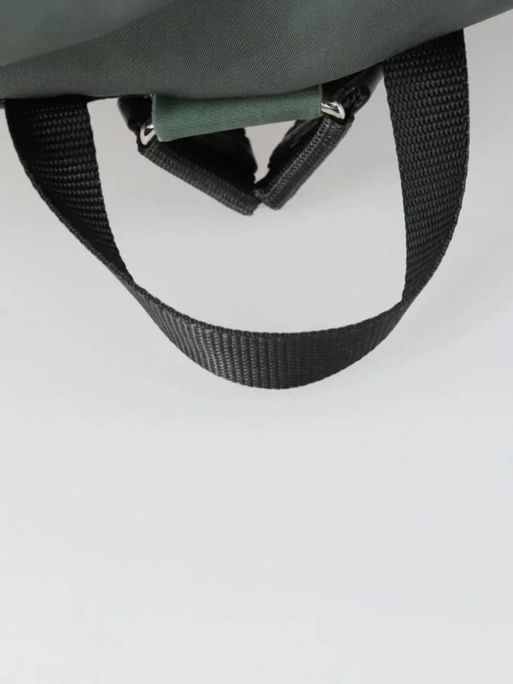 PRADA Backpack Nylon Green Silver Auth 157248